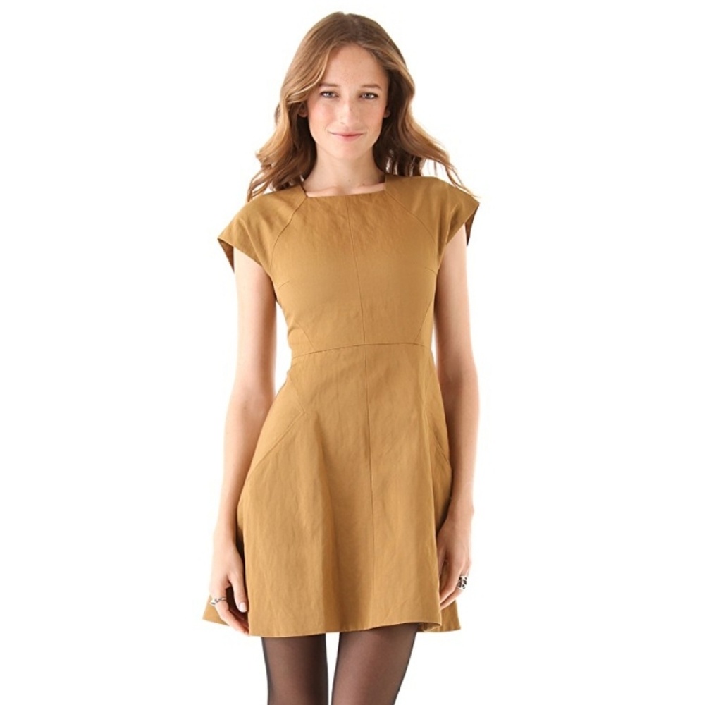 Theyskens' Theory metallic silk-lined A-line dress